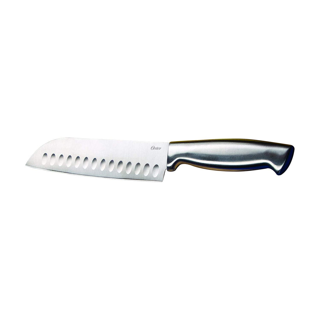 Oster Baldwyn High-Carbon Stainless Steel Kitchen Knife Cutlery Block Set, 22-Piece, Brushed Satin