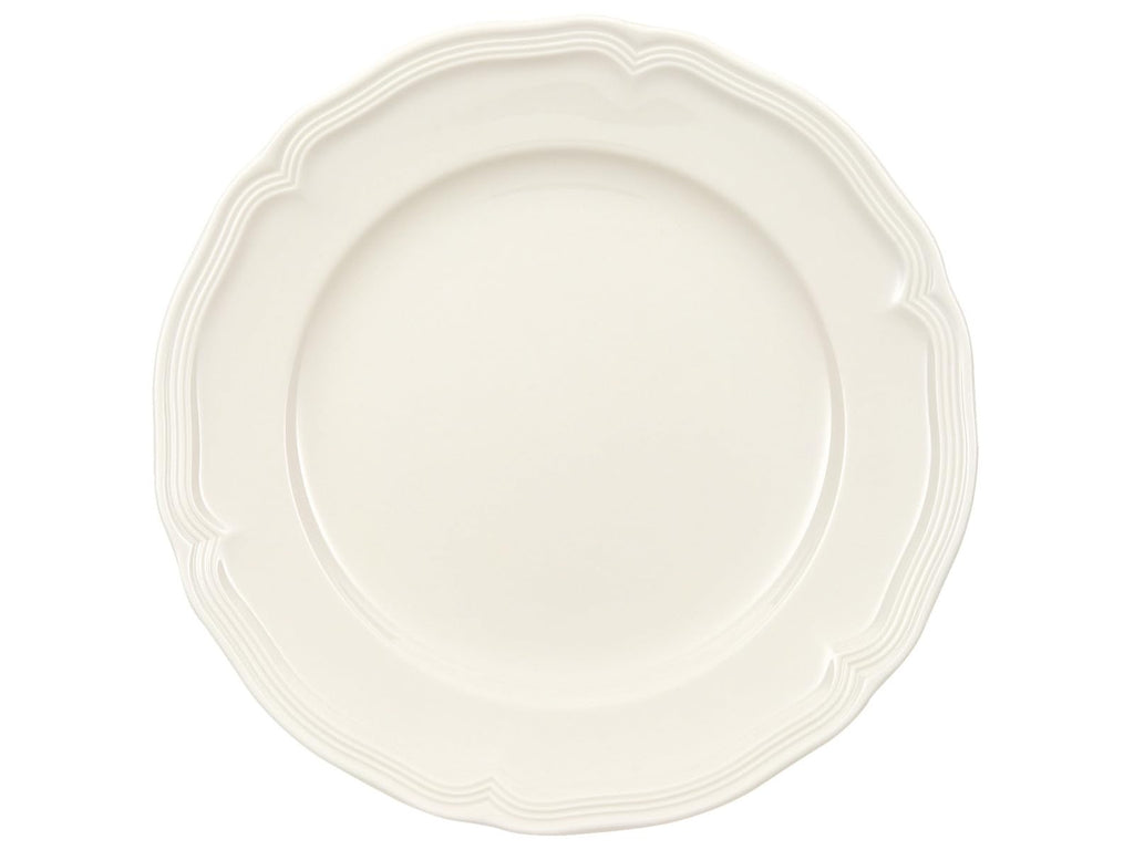 Villeroy & Boch Manoir Collection Pasta Bowl/Soup Plate, Premium Porcelain, Made in Germany, Dishwasher and Microwave Safe, Wide Rim, 9 in Diameter, 10 oz Capacity, Rich, Creamy White