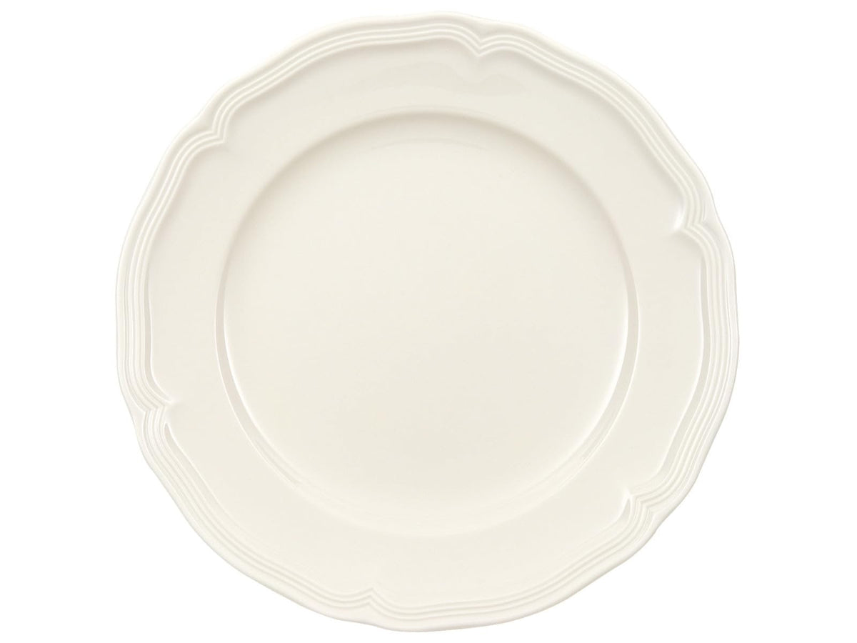 Villeroy & Boch Manoir Collection Pasta Bowl/Soup Plate, Premium Porcelain, Made in Germany, Dishwasher and Microwave Safe, Wide Rim, 9 in Diameter, 10 oz Capacity, Rich, Creamy White