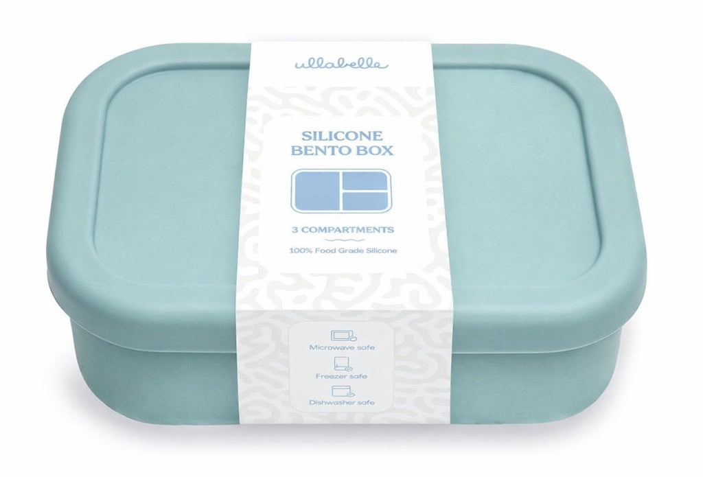 Ullabelle Kids Bento Box – 3 Compartments, Leakproof Lunch Box, BPA-Free Snack Container, Divided Lunch Box for Toddlers & Kids, Dishwasher Safe, Easy to Clean (Blue)