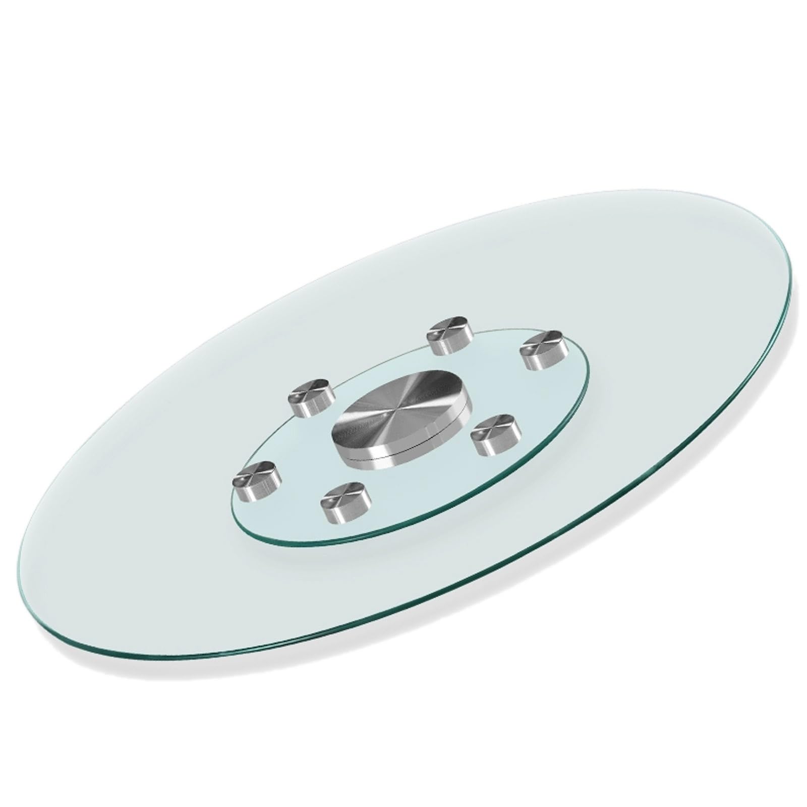 DSEWTEZXI Restaurant Glass Rotating Centerpiece Tray, Commercial Cake Serving Lazy Susan Turntable, Rotating Serving Tray for Dining Table, Lazy Susan for Table top, for Home, Party, Hotel
