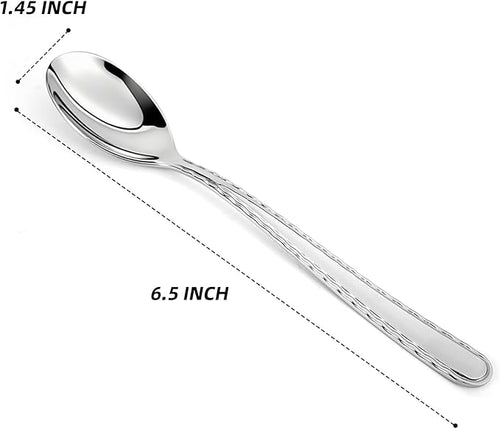 16 Pieces Heavy Duty Teaspoons Set,Tea Spoons Silverware,Food Grade Stainless Steel Dessert Spoons,Mirror Polished and Dishwasher Safe