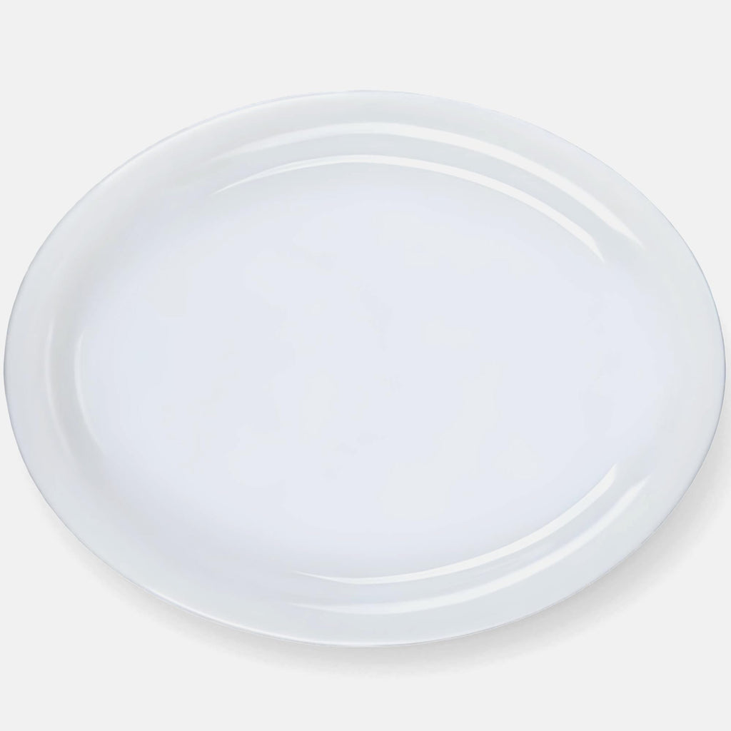 Tuxton China ALH-160 Platter, 16-1/8" x 11-1/4", Oval, Wide Rim, Rolled Edge, Microwave and Dishwasher Safe, Oven Proof, Fully Vitrified, Alaska, Porcelain White, Pack of 6