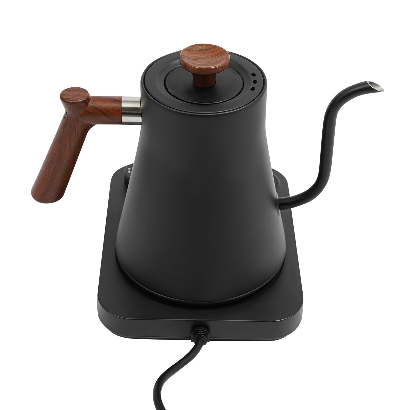 Gooseneck Electric Kettle, 0.24Gal Stainless Steel Electric Tea Kettle with Precision Temperature Control & LED Touchscreen, 1200W 90°Gooseneck Kettle for Tea Coffee (Black)