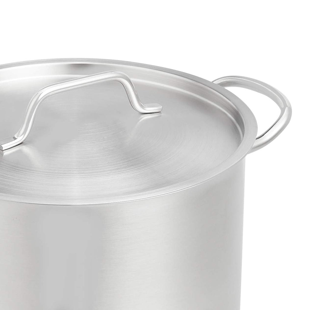 Amazon Basics 12 Quarts Stainless Steel Aluminum-Clad Stock Pot with Cover, Induction Compatible, Dishwasher Safe, Oven Safe, Even Heating, Soup and Pasta Pot