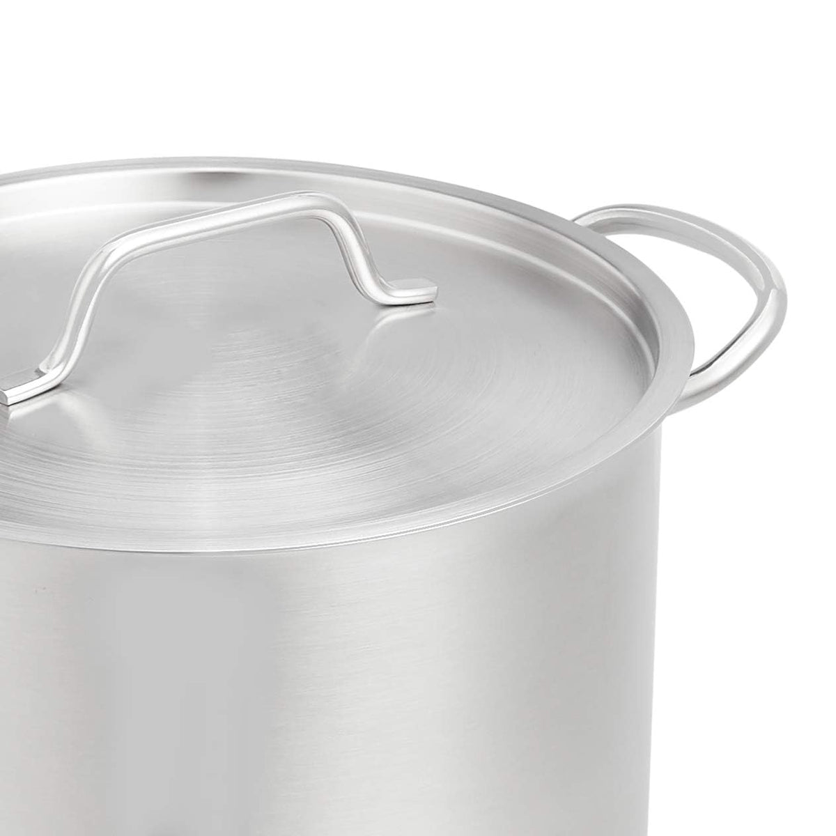 Amazon Basics 12 Quarts Stainless Steel Aluminum-Clad Stock Pot with Cover, Induction Compatible, Dishwasher Safe, Oven Safe, Even Heating, Soup and Pasta Pot