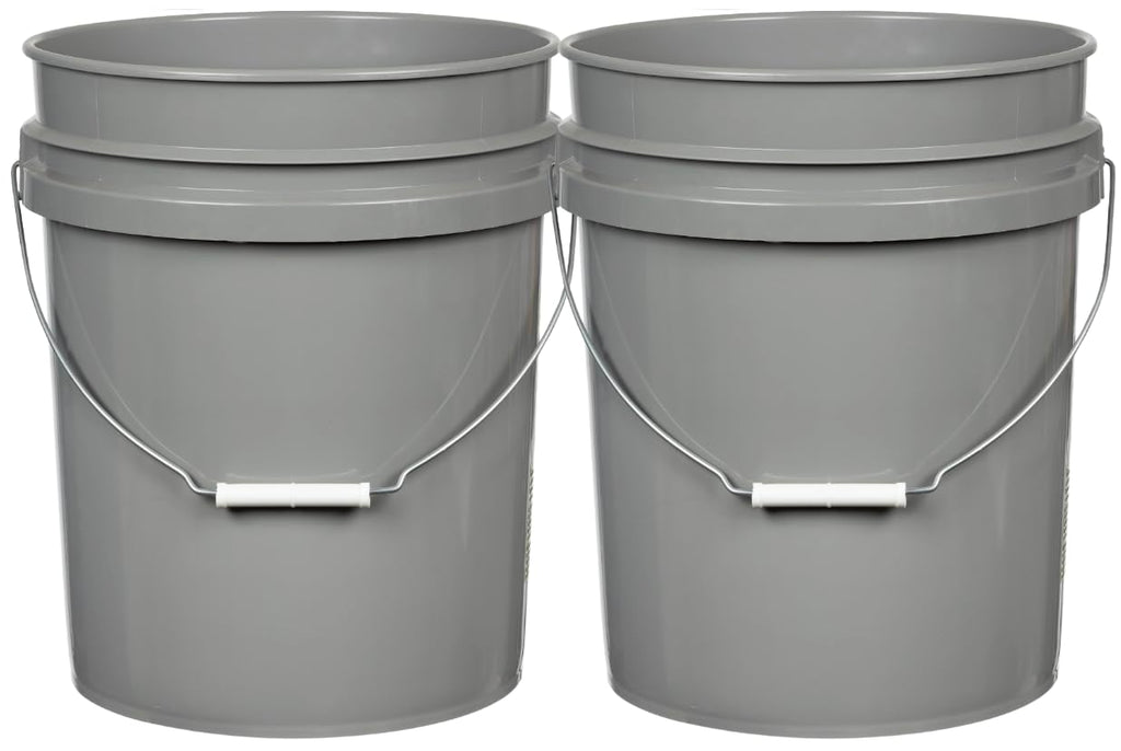 House Naturals 5 Gallon Premium HPDE Plastic Bucket - Made in USA Food Grade Container, BPA Free All Purpose Pail (5, Red)