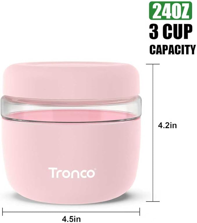 Tronco 24 oz Glass Food Storage & Lunch Bowl Containers with Airtight Lids