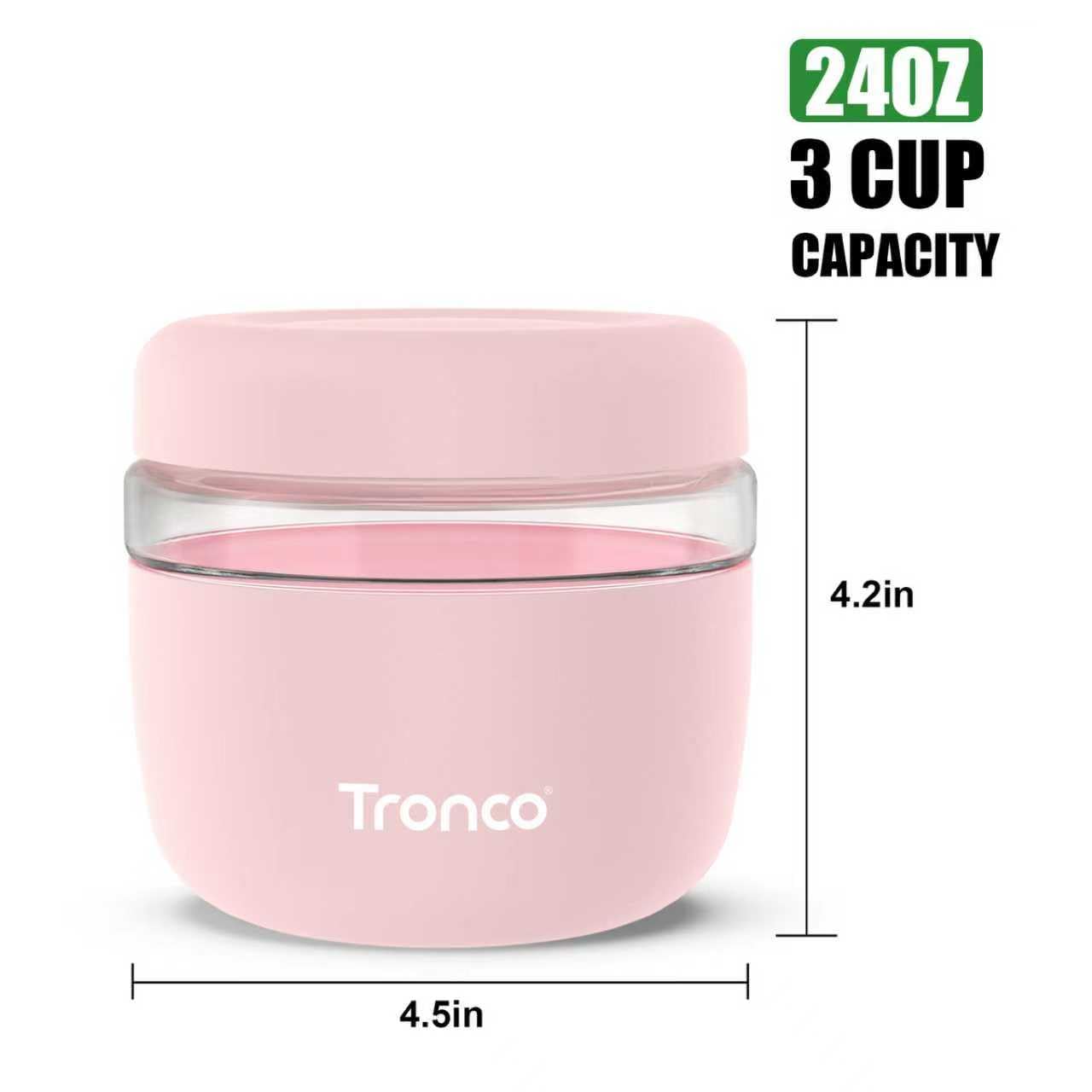 Tronco 24 oz Glass Food Storage & Lunch Bowl Containers with Airtight Lids