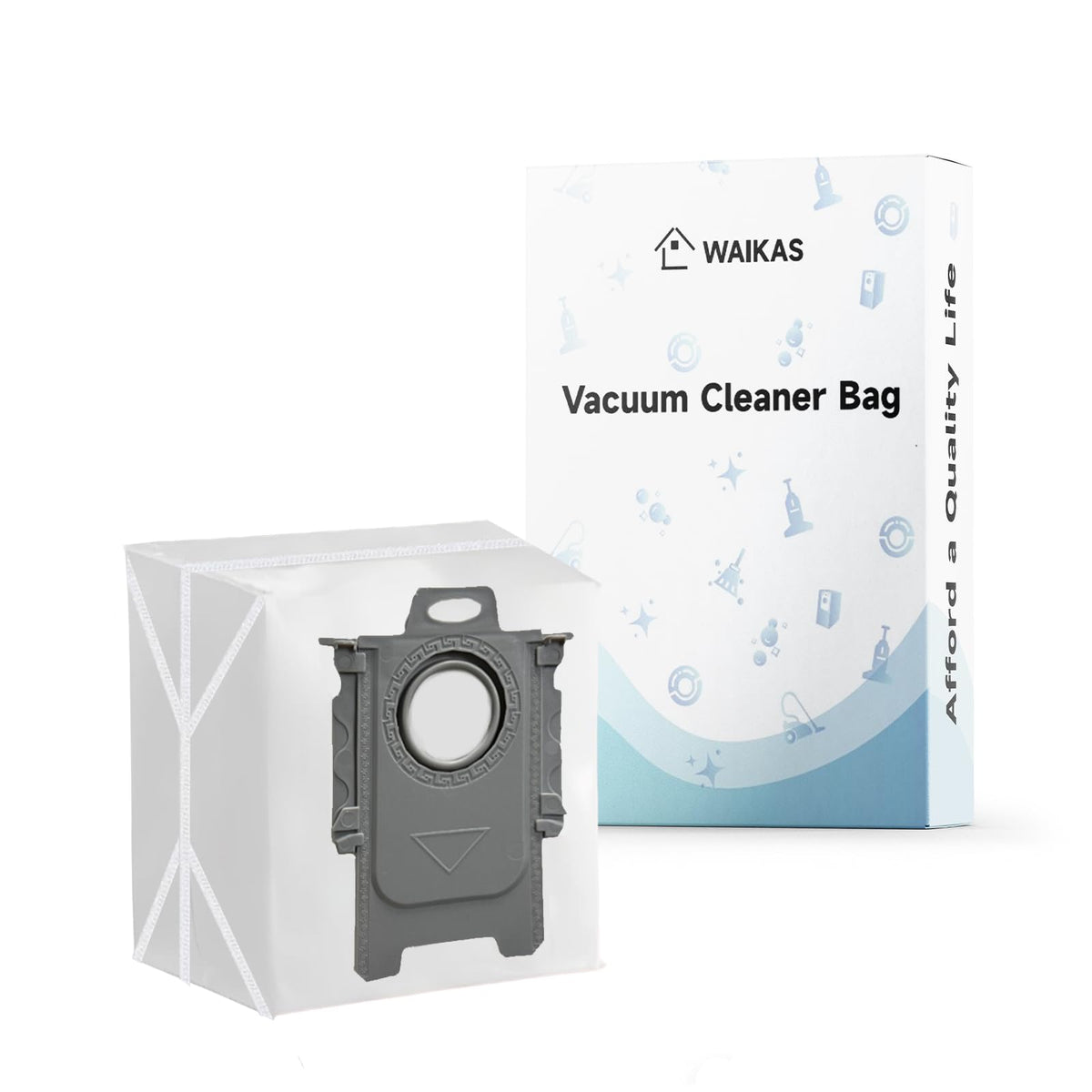 WAIKAS Dust Bags for Roborock Robot Vacuum (Qrevo/Saros/S8 Series), 6-Pack