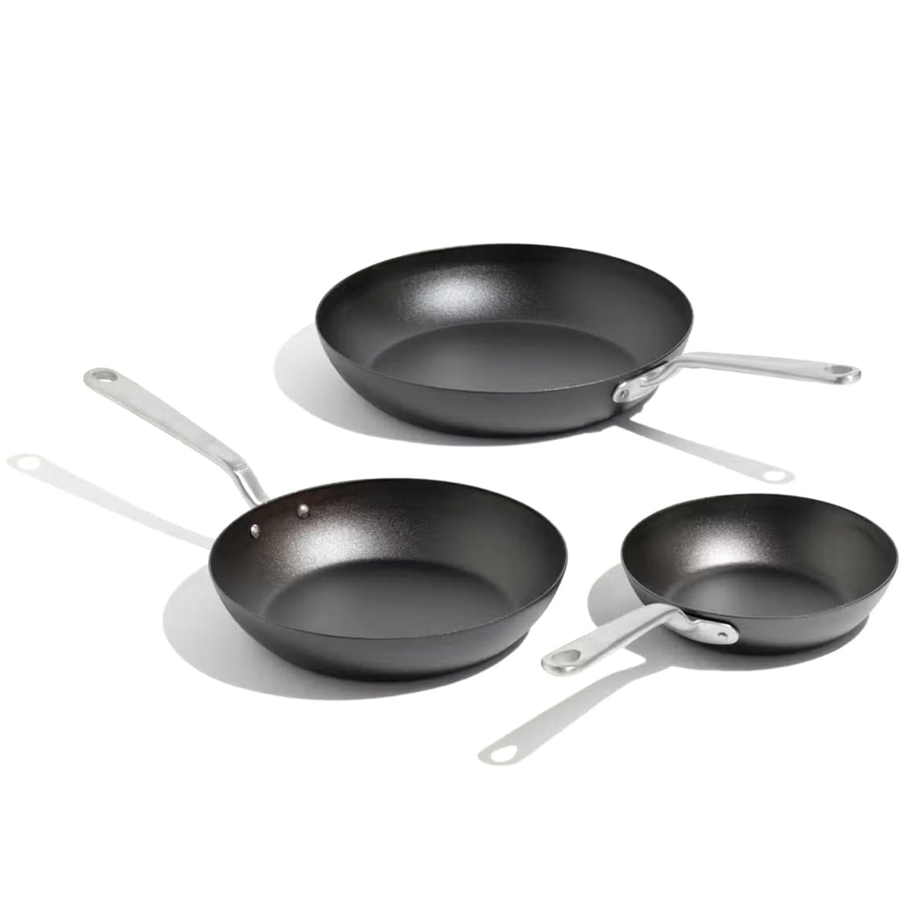 Made In Cookware - 2 Piece (Includes 10",12") Seasoned Carbon Steel Frying Pan - Professional Cookware - Crafted in Sweden - Induction Compatible