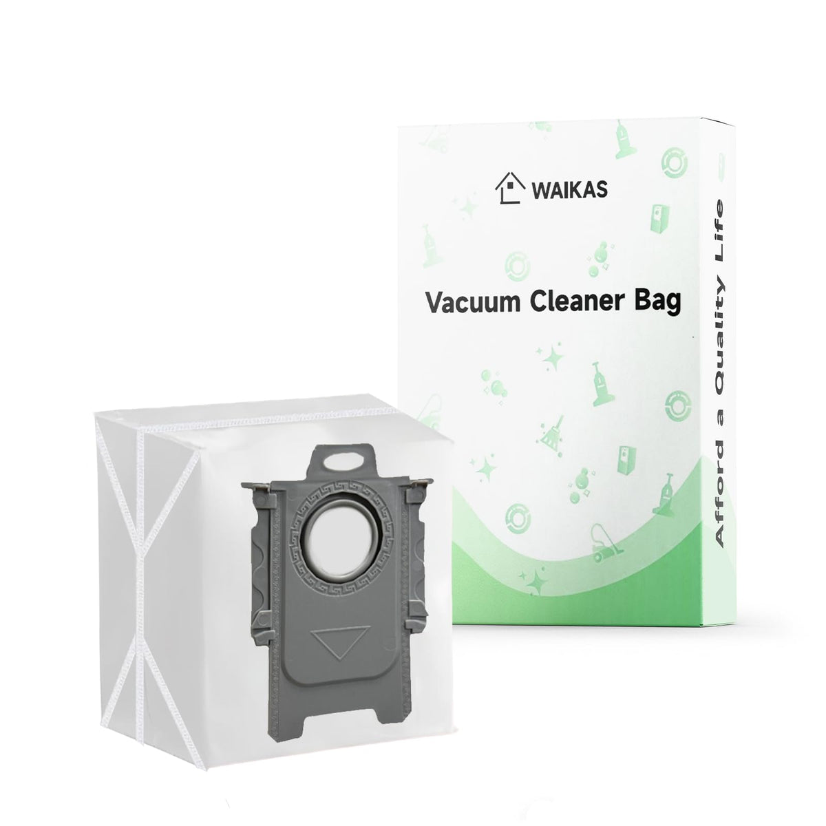 WAIKAS Dust Bags for Roborock Robot Vacuum (Qrevo/Saros/S8 Series), 6-Pack