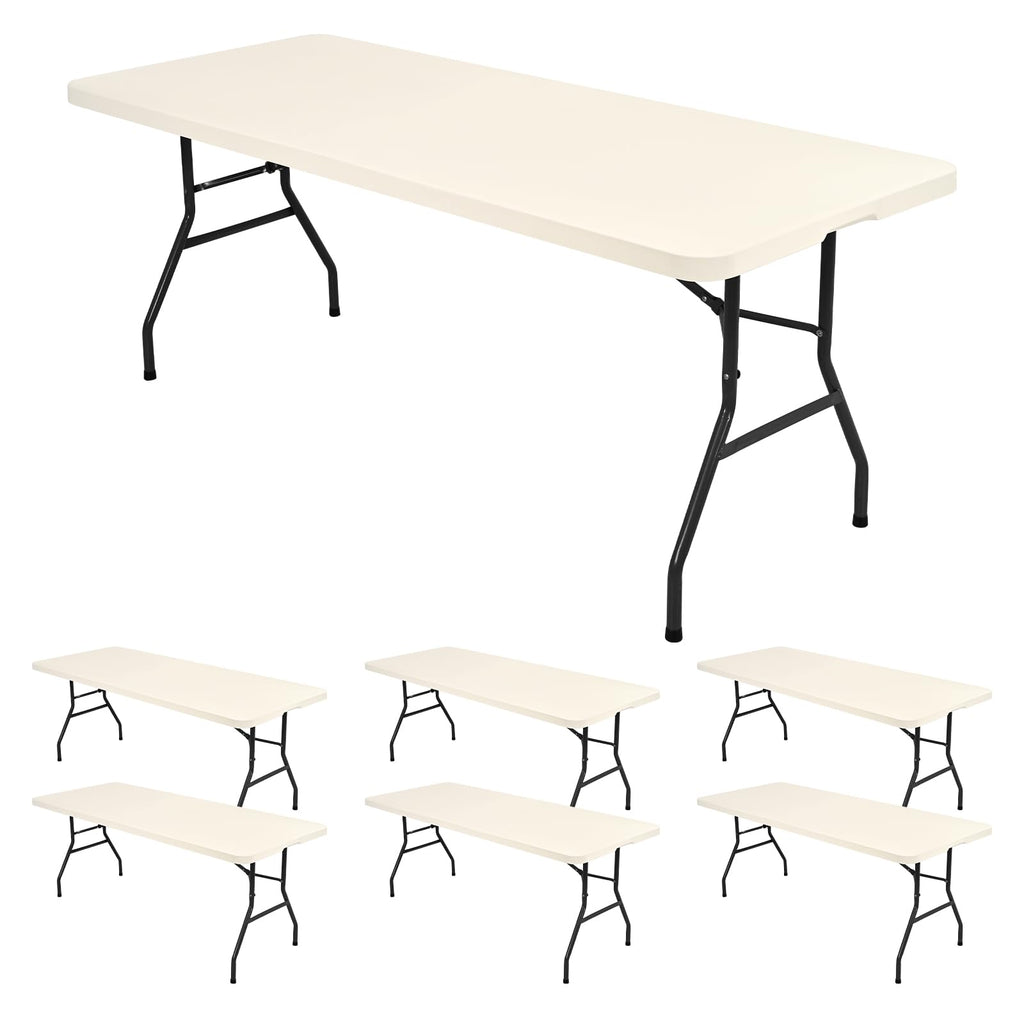 REWOMC 6 Pack Stretch Table Top Cap Cover, Sage Green, 30" x 96"