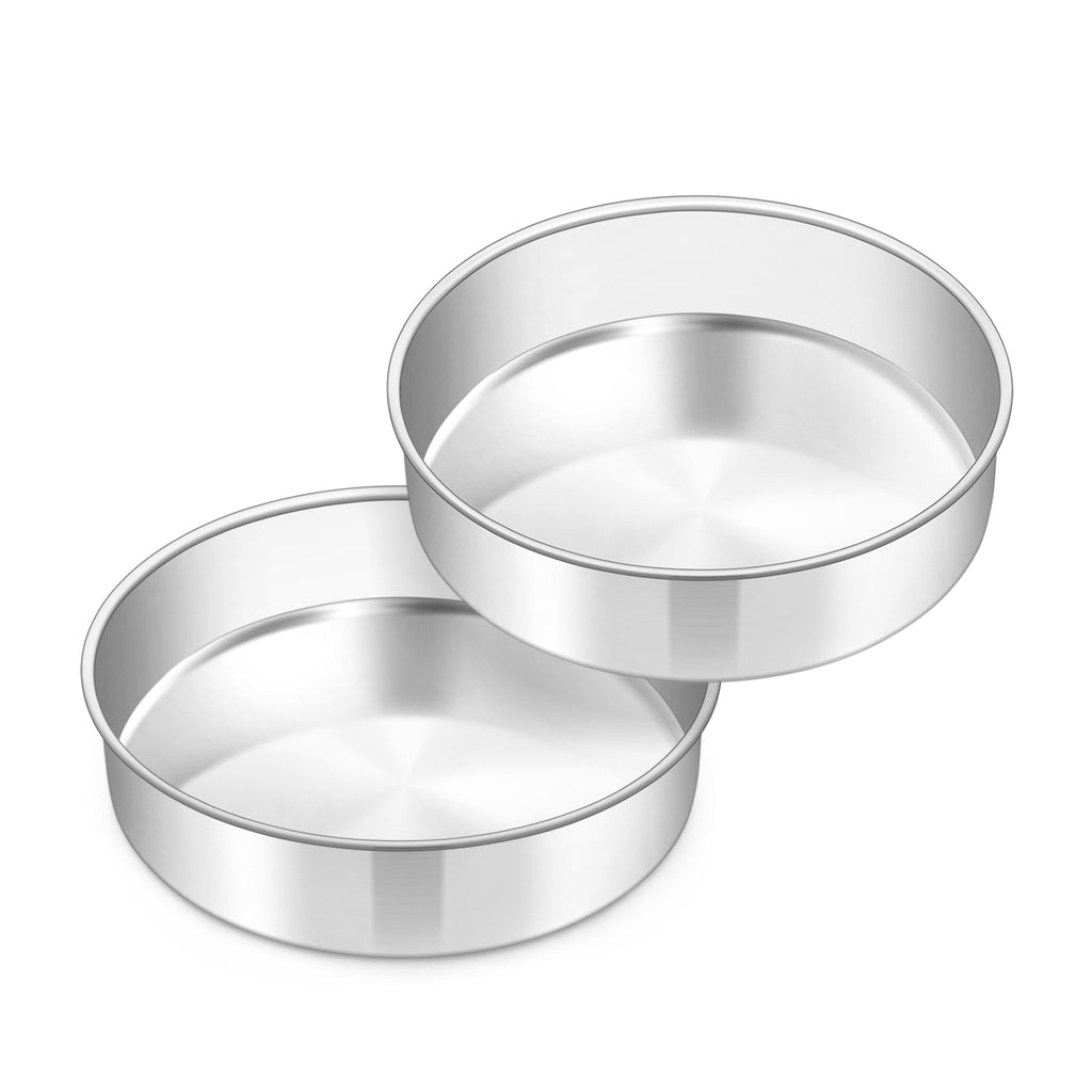 TeamFar 6 Inch Cake Pan, 2 Pcs Stainless Steel Round Tier Cake Pan Set