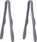 carrotez 2 Pack Mini Silicone Toaster Tongs, Anti-Slip,Non-Scratch mini tongs 7inch silicone tongs - Modern Grey