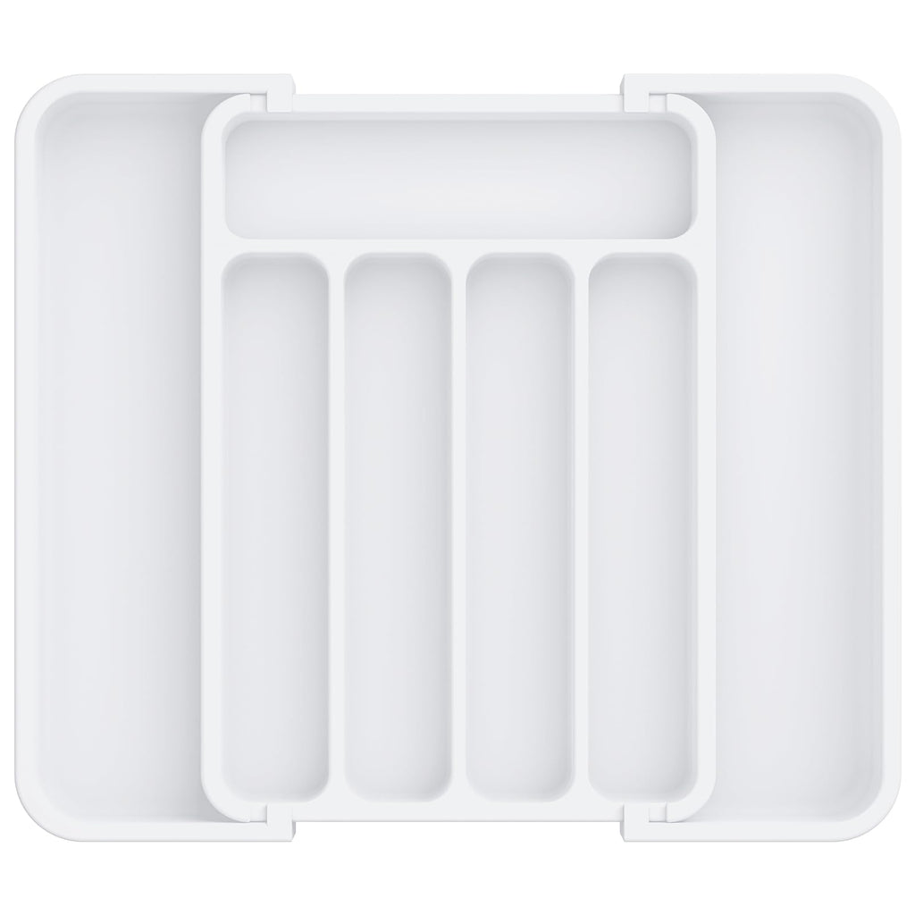 Aujen Silverware Drawer Organizer, Adjustable Utensil Cutlery Tray