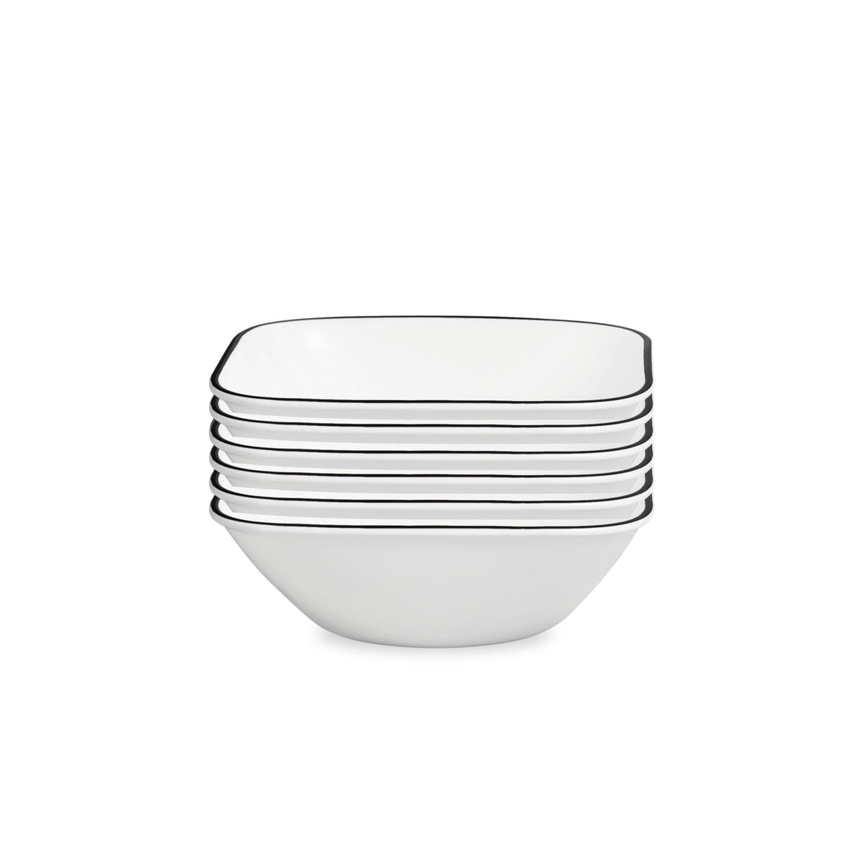 Corelle Vitrelle 6-Piece Salad Plate Set, Triple Layer Glass and Chip Resistant, Lightweight Square 10-1/4-Inch Plates Set, Splendor