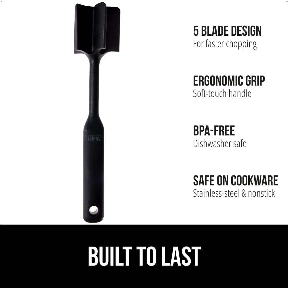 GORILLA GRIP Patented Heat Resistant Meat Chopper, Potato Masher, Black