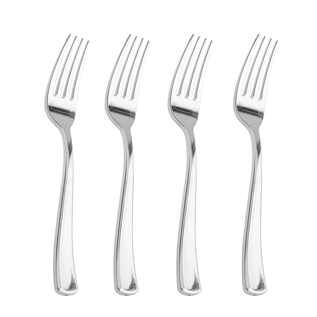 Liacere 200pcs Gold Plastic Forks - Heavyweight - 7.4 Inch Heavy Duty Forks - Gold Plastic Silverware Perfect For Parties & Weddings & Restaurants & New Year And Daily Using＆Thanksgiving＆Fall Party