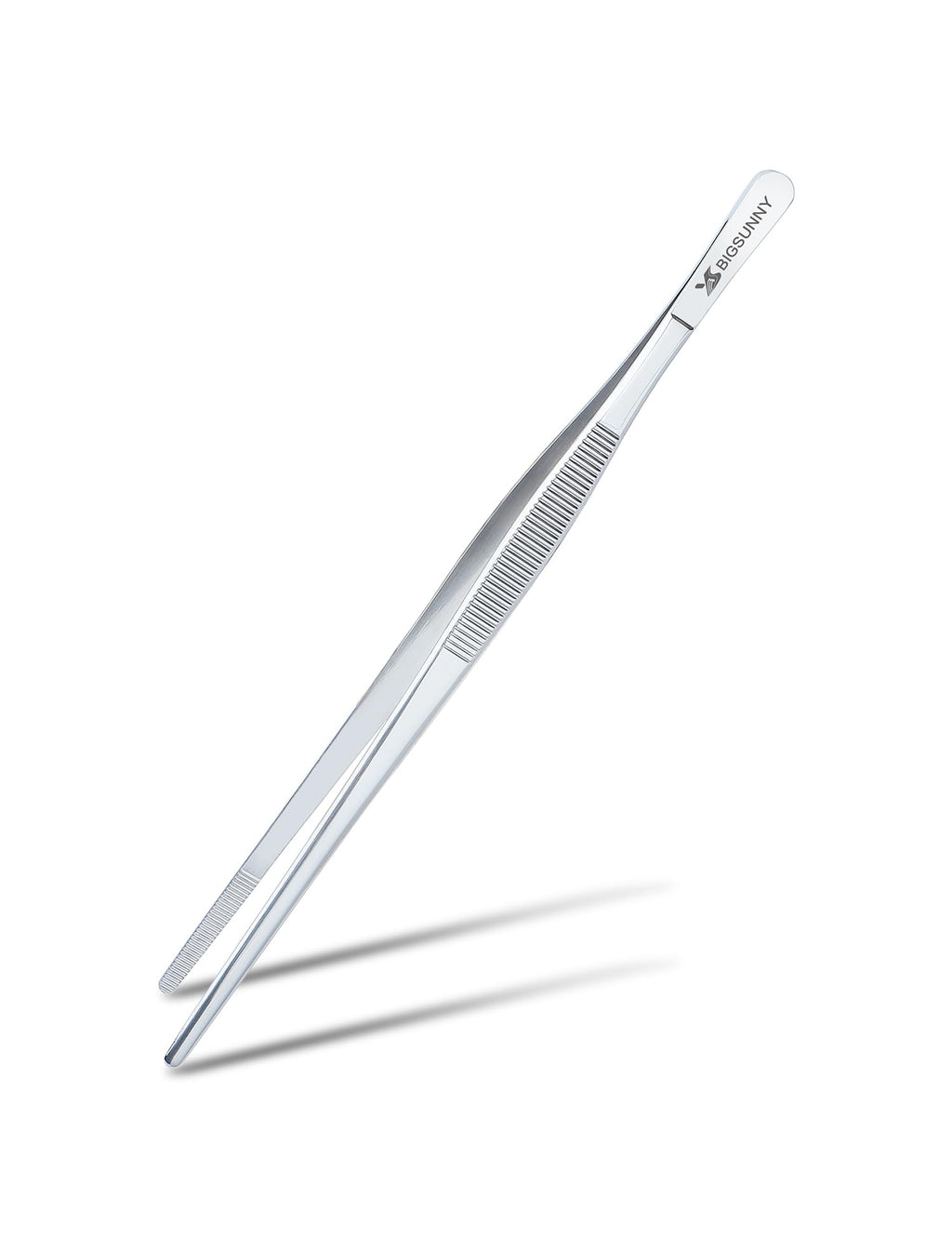 MSY BIGSUNNY Stainless Steel Food Tweezers Multi-function Cooking Tongs Kitchen Serving Tong (12" Round & 12" Pointed Tweezers)