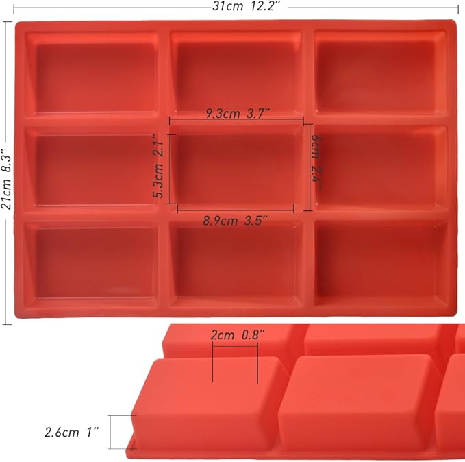 ionEgg Silicone Mini Loaf Pan, Non-Stick Bread Pan, 9 Cavity Baking Mold for Loaf Cake, Bread, Meatloaf, Pack of 2