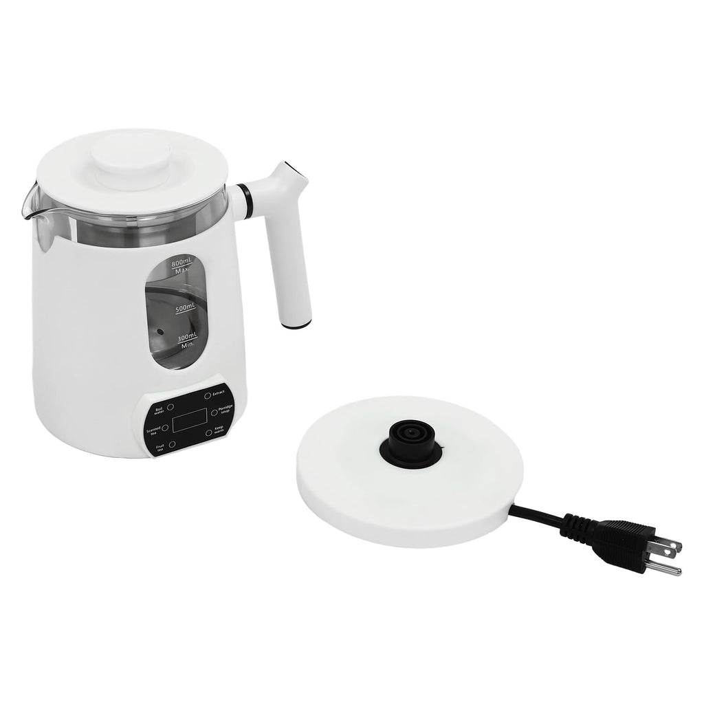 Electric Kettle,Temperature Control Glass Tea Maker LCD Display,Water Boiler & Heater With 360° Swivel Base and 6 Different Kinds of Functions For Coffee,Tea,Milk,Water,Hot Chocolate (White)
