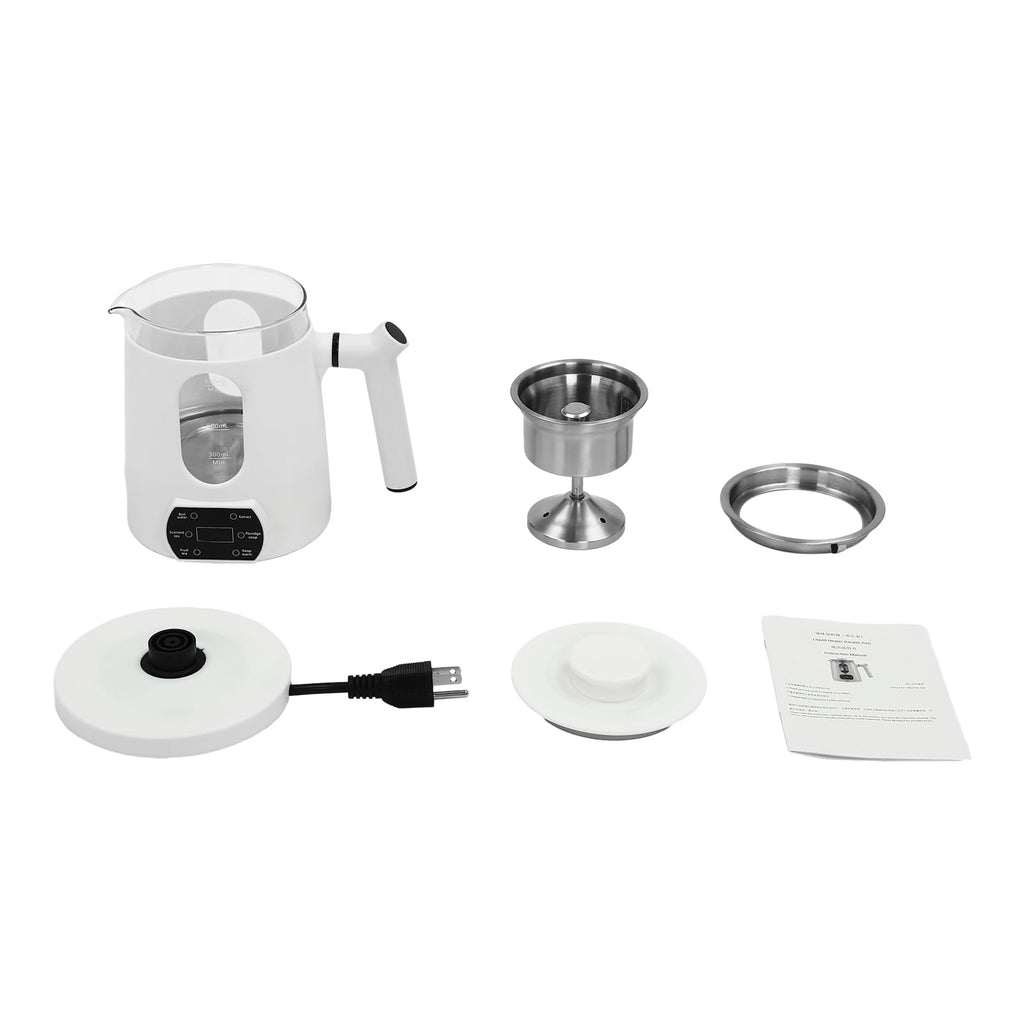 Electric Kettle,Temperature Control Glass Tea Maker LCD Display,Water Boiler & Heater With 360° Swivel Base and 6 Different Kinds of Functions For Coffee,Tea,Milk,Water,Hot Chocolate (White)