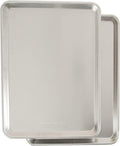 Nordic Ware Naturals Half Sheet Set - USA Made Aluminum Commercial Quality Sheet Pan for Baking or Roasting, Encapsulated Galvanized Steel Rim Prevents Warping, 2pk Half + 1/8 Sheet