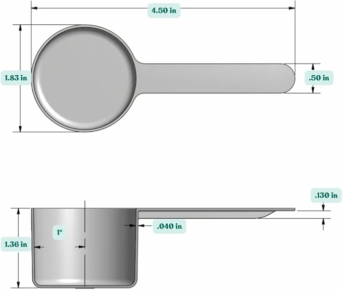 50 mL (50 CC | 1.69 Oz.) Long Handle Scoop for Measuring Coffee, Pet Food, Grains, Protein, Spices and Other Dry Goods (Pack of 25)
