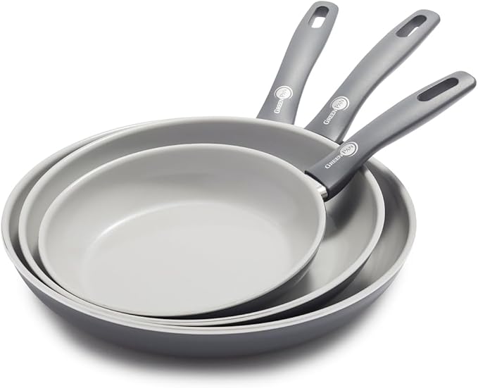 GreenPan Dover 8" and 10" Frying Pan Skillet Set, Healthy Ceramic Nonstick Coating, PFAS-Free, Dishwasher Safe, Comfort Grip Handle
