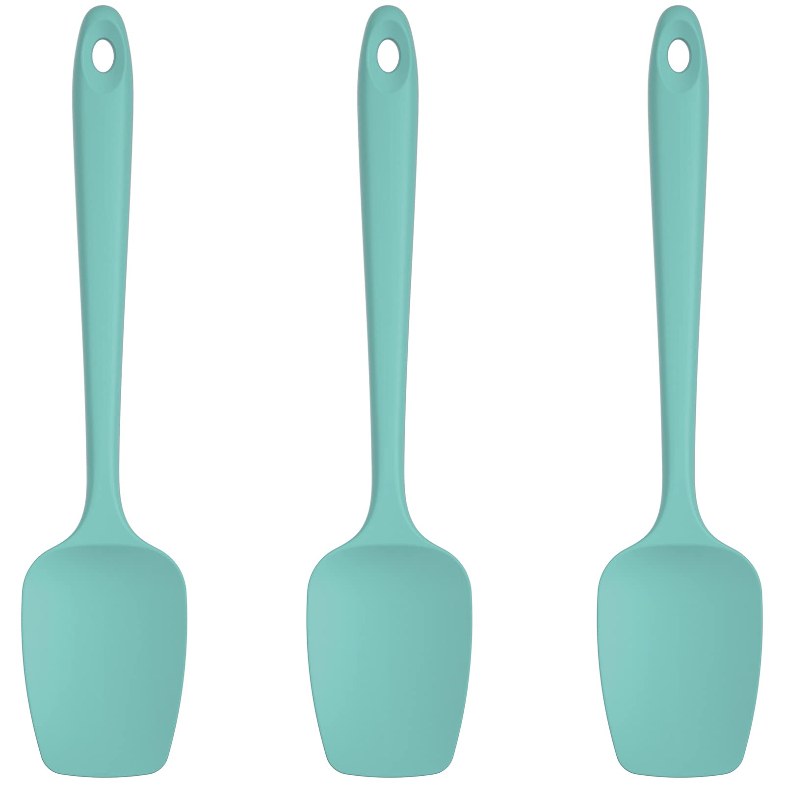 U-Taste Silicone Spoon Spatula Set of 3, 600°F High Heat Temp, Aqua Sky