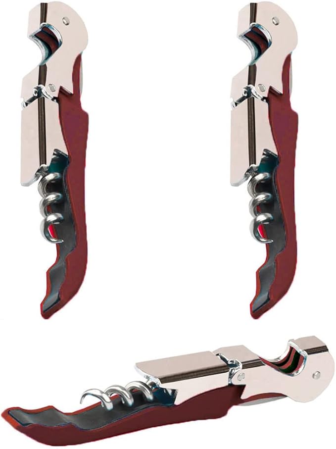 Professional Waiter Corkscrew Wine Openers Set(2PCS), Heavy Duty Stainless Steel Hinges Wine Key for Restaurant Waiters, Sommelier, Bartenders