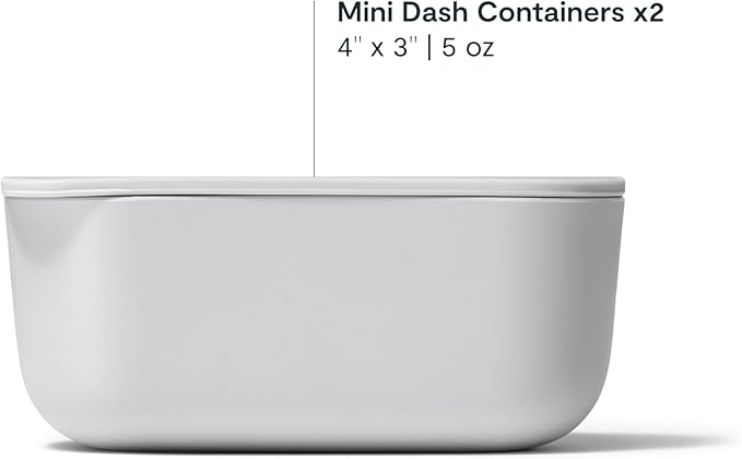 Caraway Mini Dash Inserts - 2pc .6 Cup Dash Ramekins w/Lids - Easy to Store, Non Toxic - Perfect for Sauces, Garnish, & Small Snack or Sides