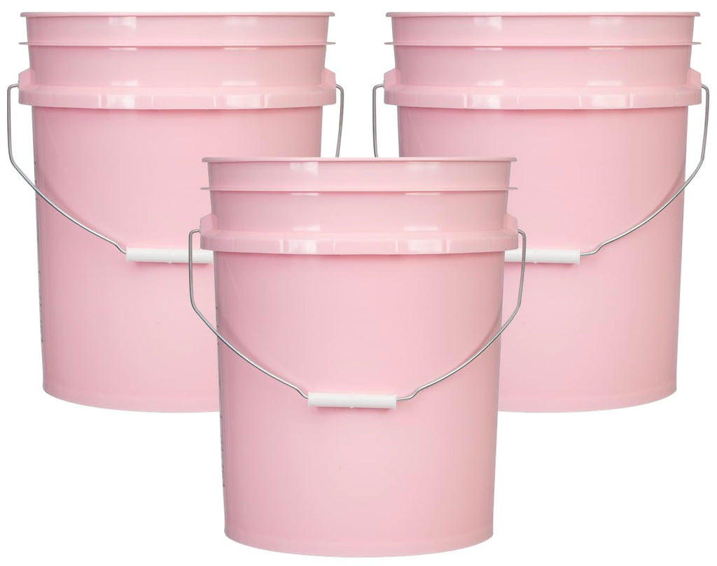 House Naturals 5 Gallon Premium HPDE Plastic Bucket - Made in USA Food Grade Container, BPA Free All Purpose Pail (5, Red)
