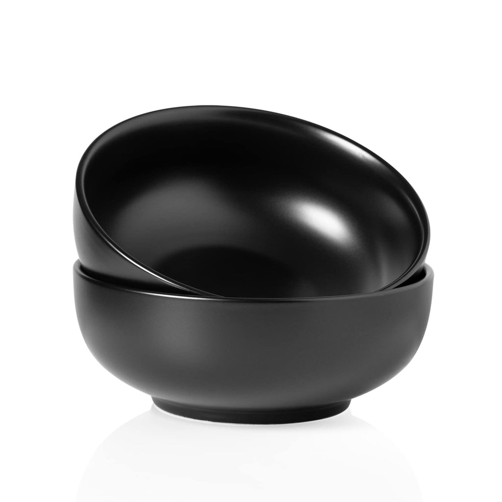 Kanwone Large Serving Bowls - 9.5 inch, 90oz Ceramic Salad Bowls, Fruit Bowls, Pasta, Soup Bowls, Set of 2, Serving Bowls for Entertaining, Microwave and Dishwasher Safe, White