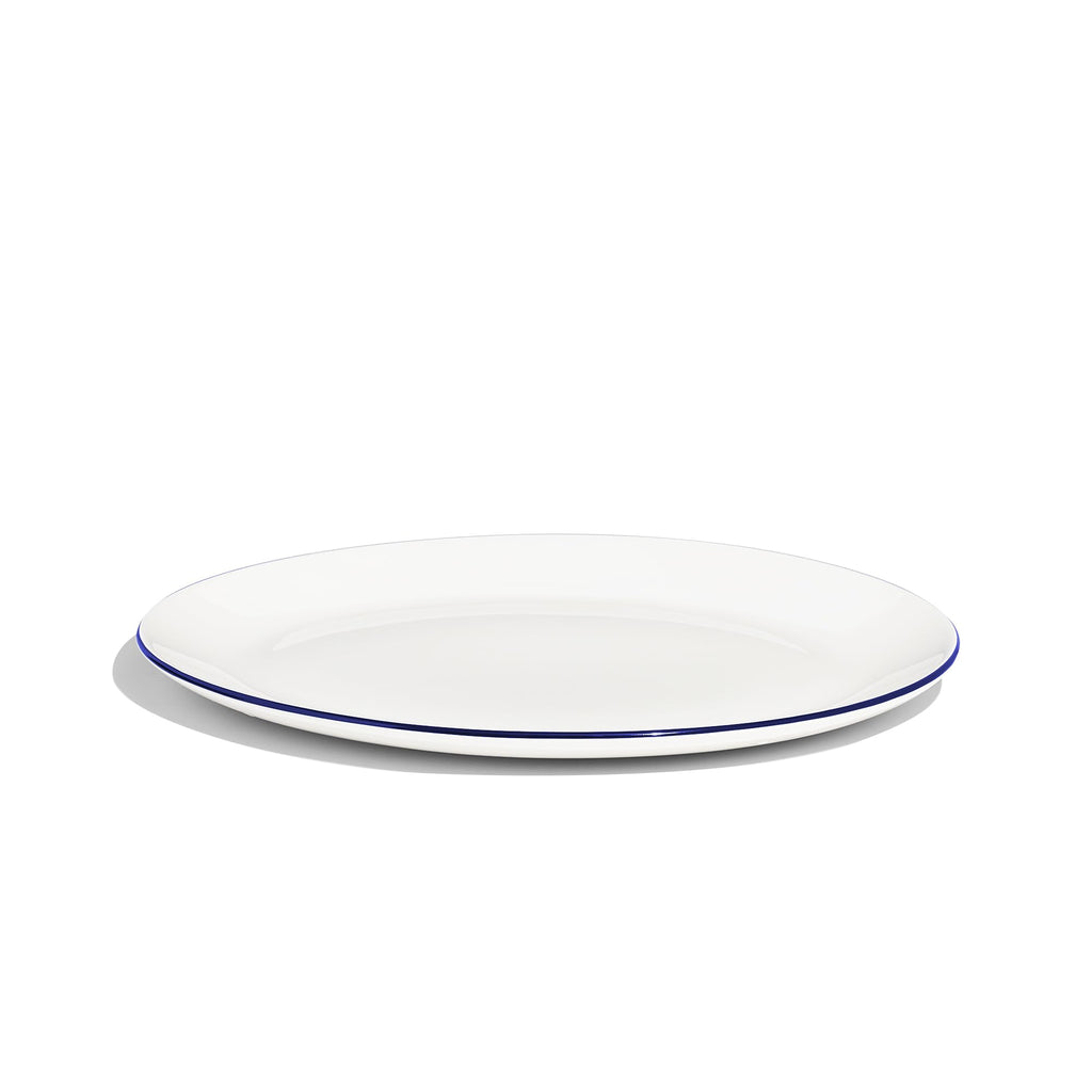 Made In Cookware - Serving Platter - White With Red Rim - Porcelain - Crafted in England