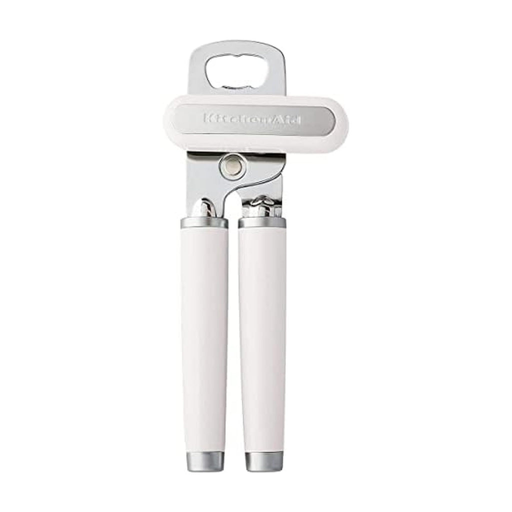 KitchenAid Classic Multifunction Can Opener and Bottle Opener Easy to Use, Razor Sharp Stainless Steel Cutting Wheel, Soft Ergonomic Handles, Almond Cream