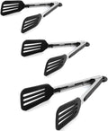 STARUBY 3 PCS Stainless Steel & Silicone Cooking Tongs Set (7", 9", 12")