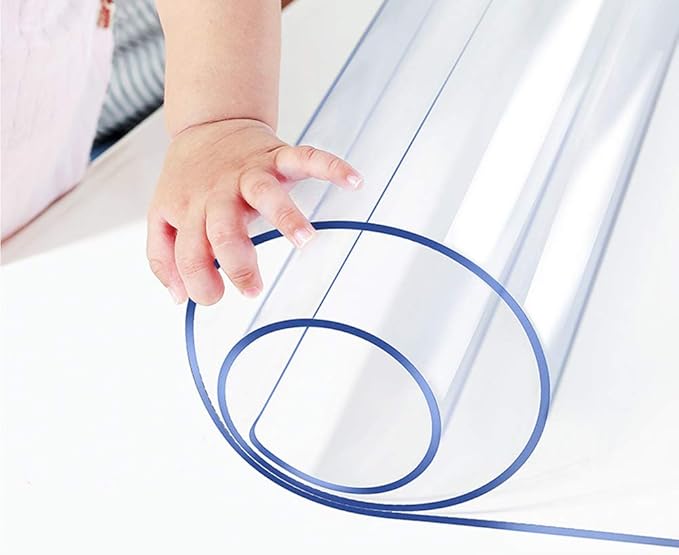 Clear Plastic Table Protector Tablecloth Cover PVC Vinyl Rectangle Large Marble Glass Coffee Table Protector Wooden Furniture Conference Tabletop Topper Protection Pad Wipeable Waterproof Mat 36x108