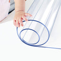 Wadrac Round Clear Table Cover Protector Mat Sofa Side Dining Coffee End Tabletop Protector Plastic Table Pad Vinyl PVC Wipeable Water Resistant Furniture Protective Pad Easy Clean Circle 24 Inch Dia