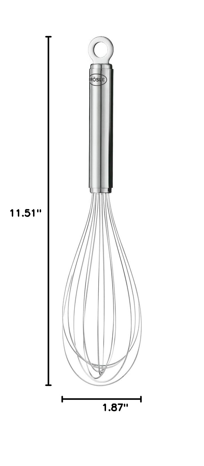 Rösle Stainless Steel Balloon Egg Whisk, 7 Wire, 6.7-inch