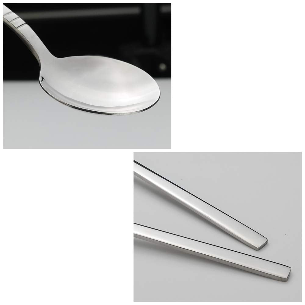 Fiazony Round Soup Spoon, 12 Pieces Stainless Steel Bouillon Spoons