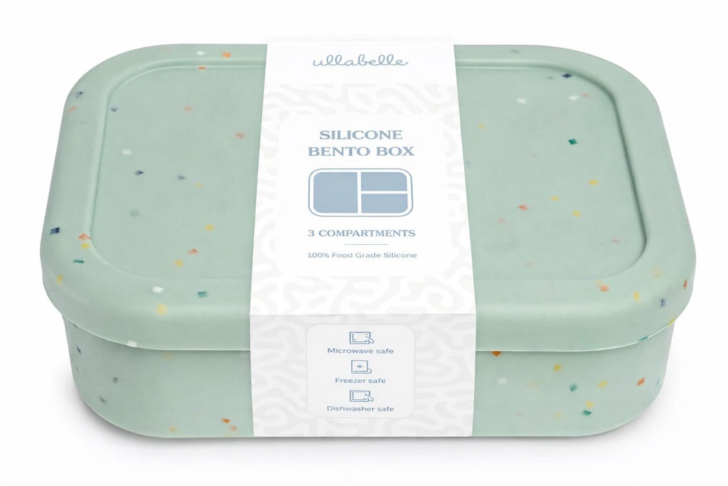 Ullabelle Kids Bento Box – 3 Compartments, Leakproof Lunch Box, BPA-Free Snack Container, Divided Lunch Box for Toddlers & Kids, Dishwasher Safe, Easy to Clean (Blue)