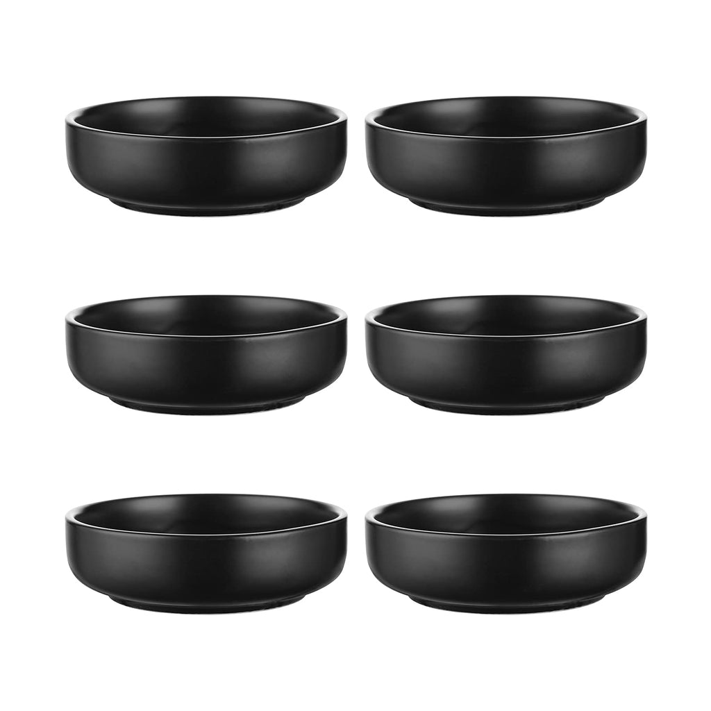 Selamica Ceramic 3.3 Inch Soy Sauce Dish Dipping Bowls Side Dishes Small Appetizer Pinch Bowls for Condiments, Sushi, Ketchup, BBQ-Set of 6(Ceylon Blue)