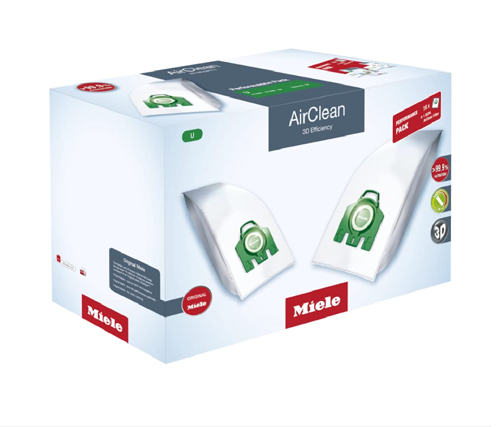 Miele U Vacuum Cleaner Bags, Allergy XXL-Pack for Miele Upright Vacuums