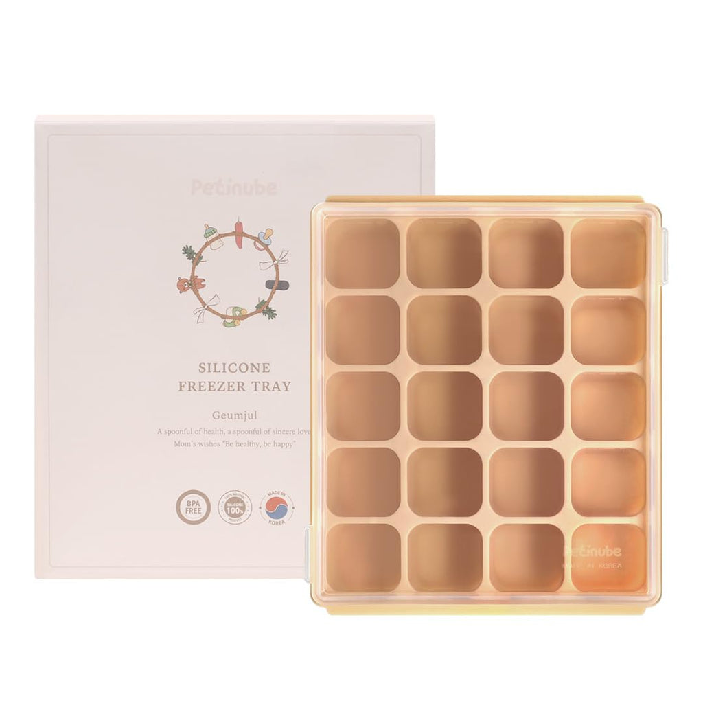 PETINUBE Baby Food Storage Silicone Cubes, Sand Beige, 20 Cubes 0.8oz