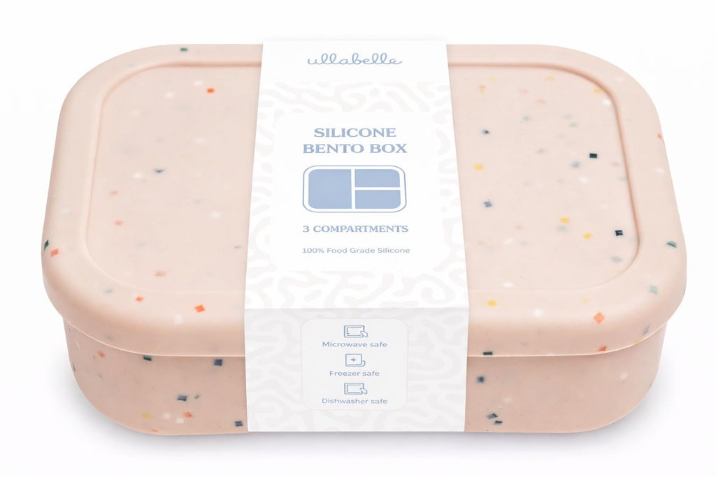 Ullabelle Kids Bento Box – 3 Compartments, Leakproof Lunch Box, BPA-Free Snack Container, Divided Lunch Box for Toddlers & Kids, Dishwasher Safe, Easy to Clean (Blue)