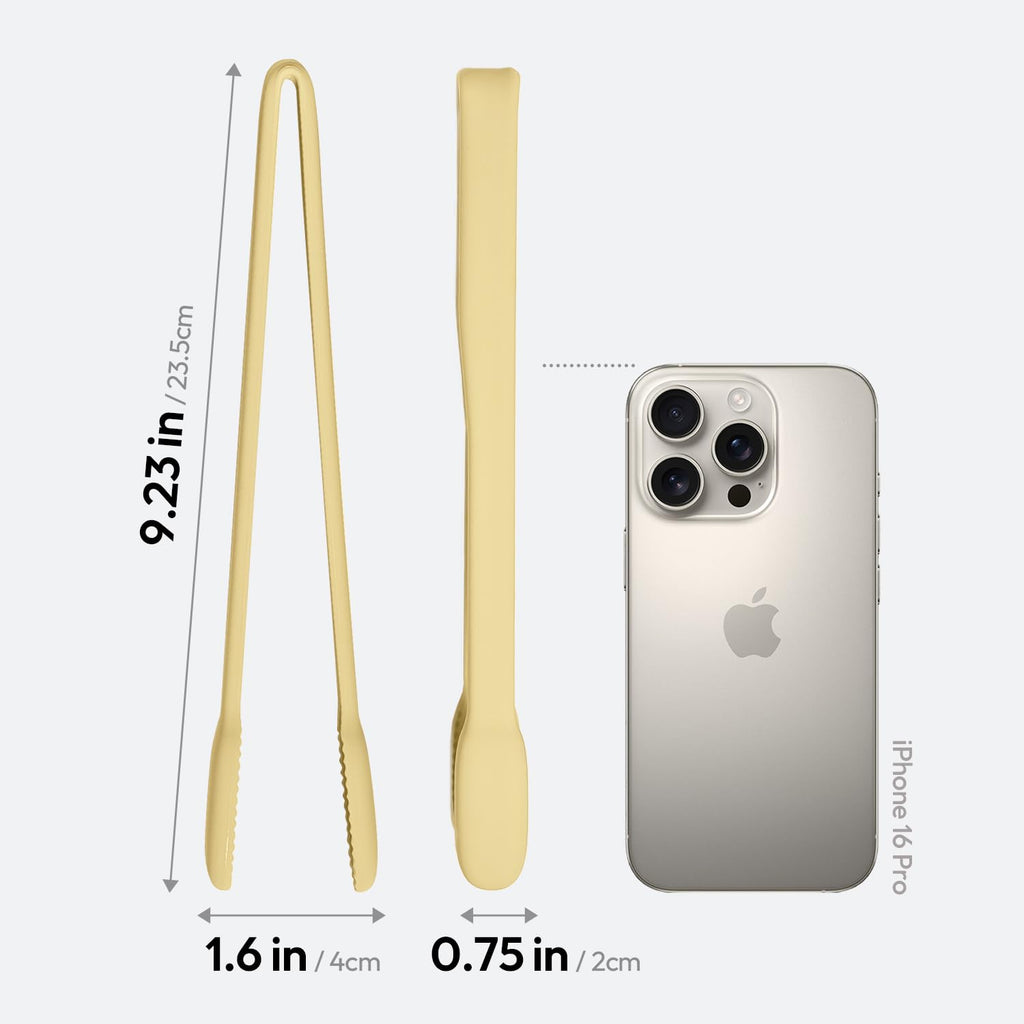 Carrotez Silicone Kitchen Tongs, Non-Scratch Serving Tongs, Yellow Butter