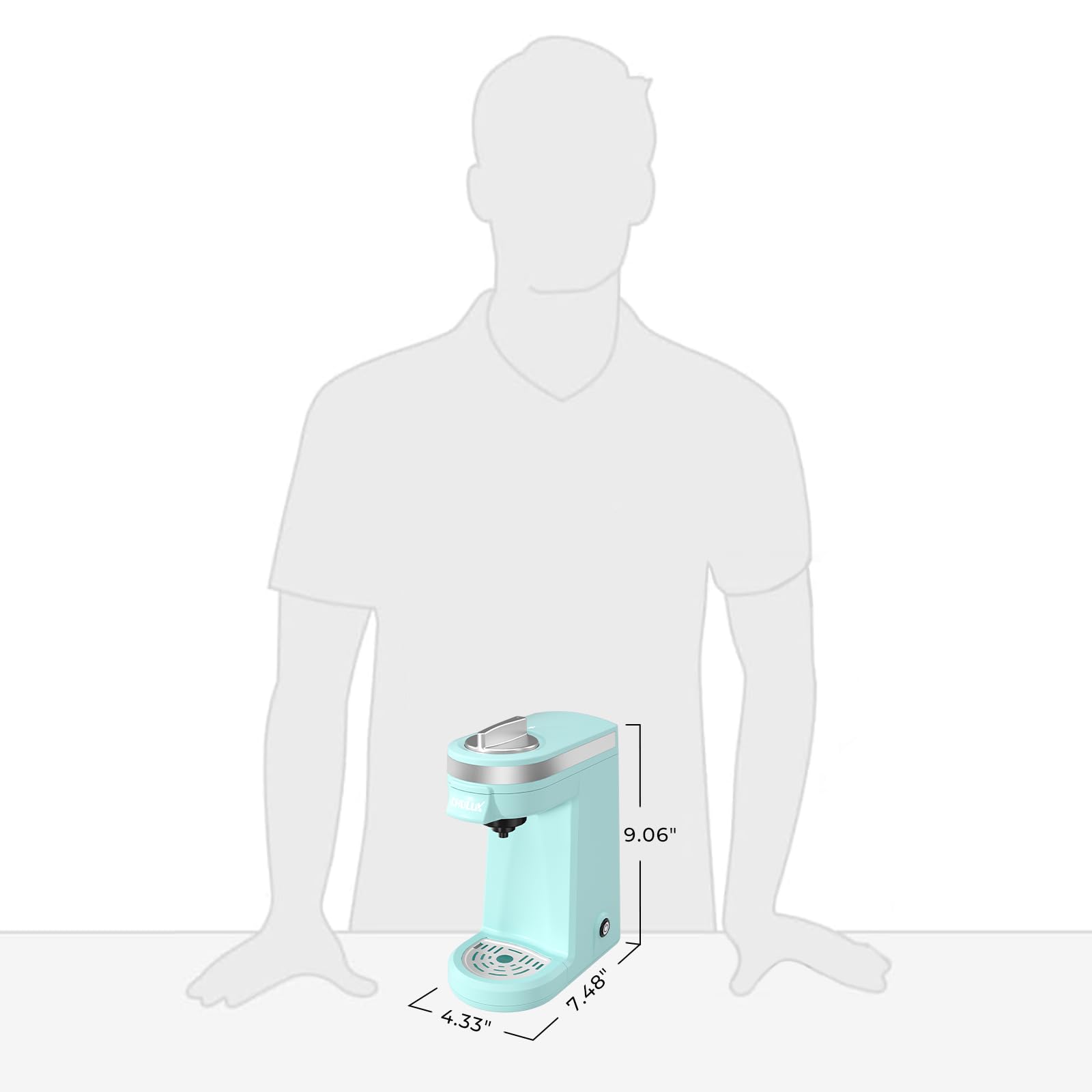 CHULUX Mini Coffee Maker for K Capsule, Single Serve Coffee Maker for One Cup Americano, Lightweight Pod Coffee Machine, Aqua