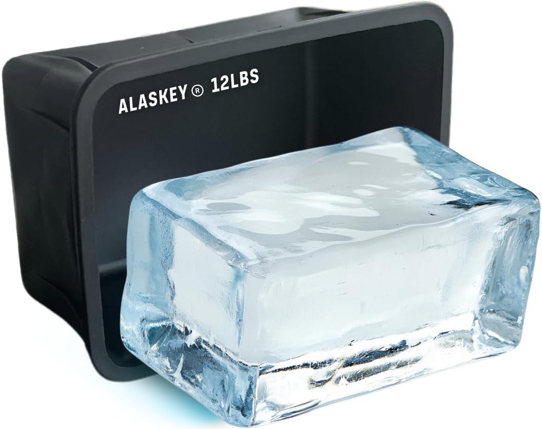 Alaskey® Giant Ice Block Mold 12 lbs (Single) | Create Perfect Reusable Ice Bricks | Professional Silicone Mold for Crafting Extra Large Ice Cubes, Ideal for Ice Baths, Coolers, Bartender Accessories